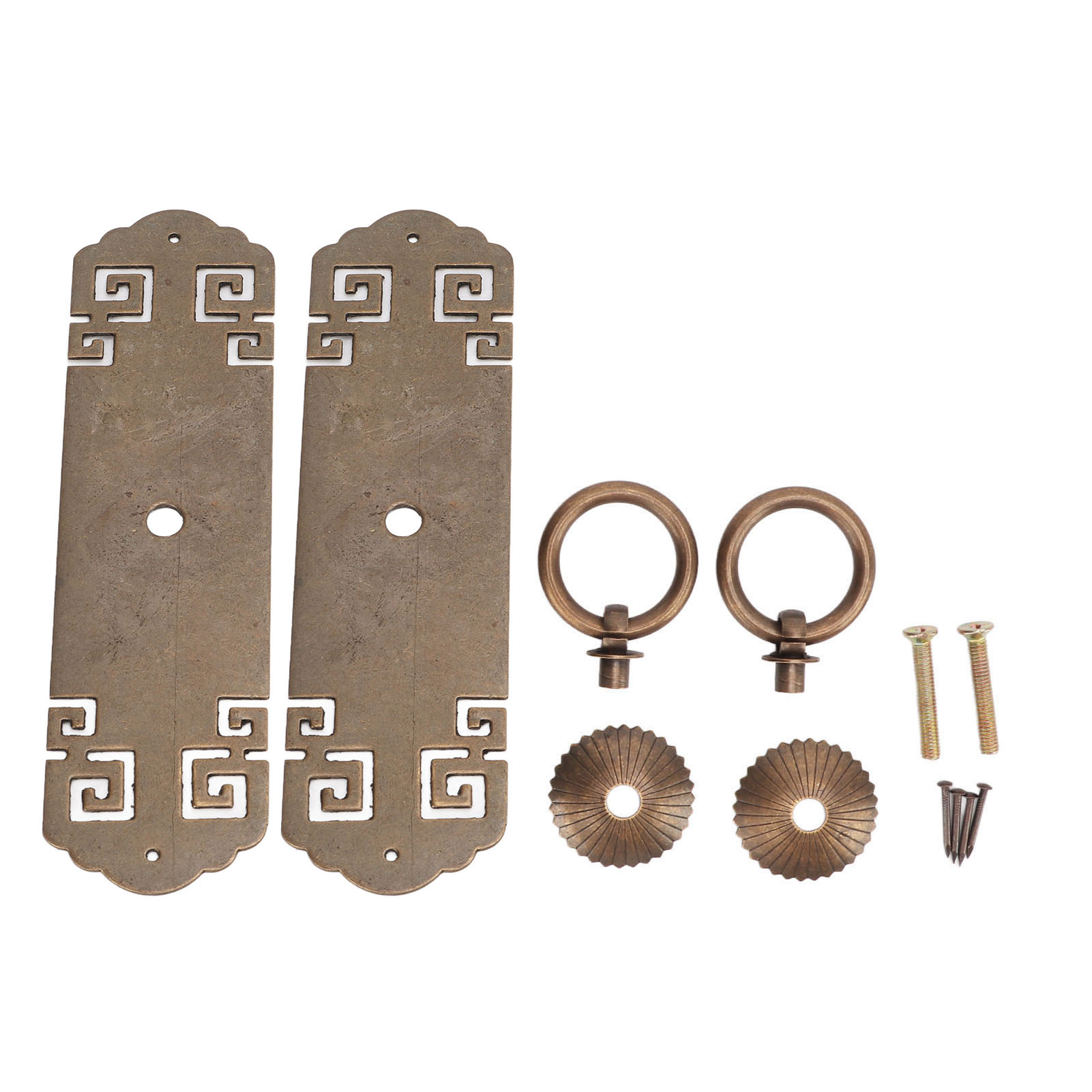 2er-set Chinesische Messing-schrankgriffe, Glücksmuster, Retro, Vertikal, Antikbronze, Schrankstreifen-griffbeschläge Für Schubladen