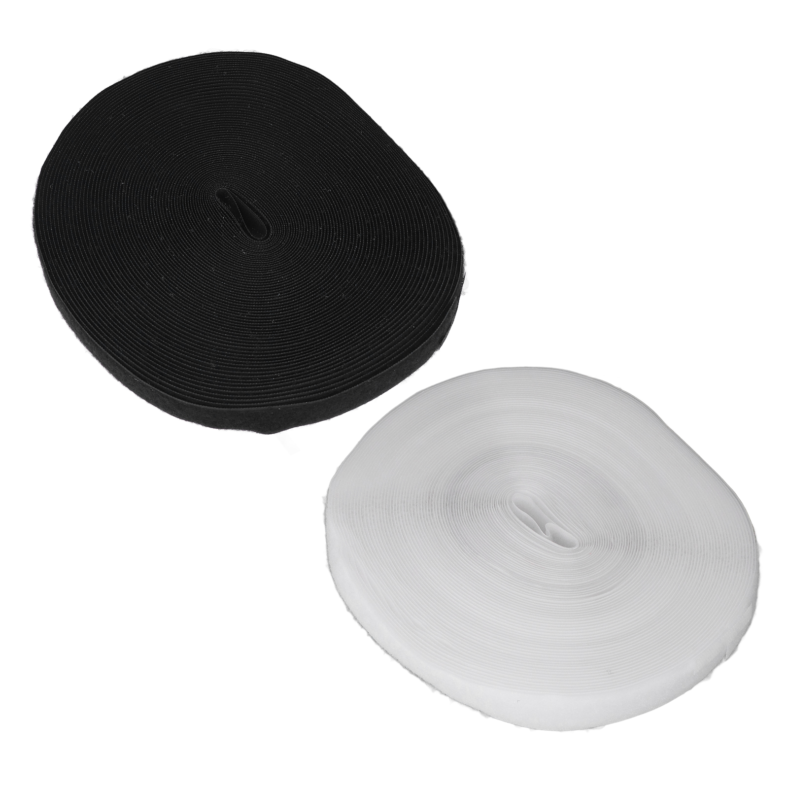 2 Stück Klettband, 25 M Länge, Schwarz-weiß, 2,5 Cm Breit, Weiches Nylon, Selbstklebend, Zum Selberschneiden.