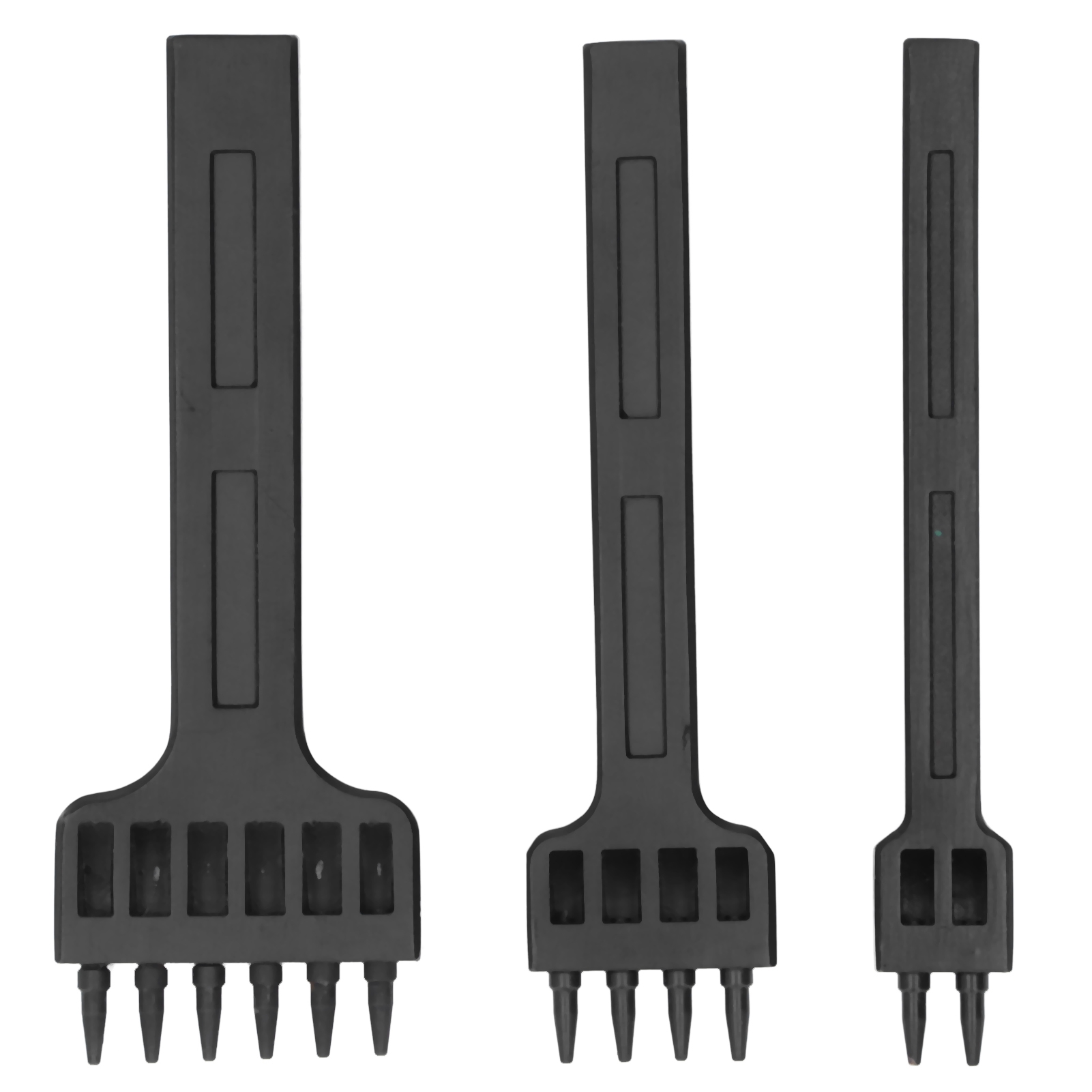 3-teiliges Set Lochzangen Für Lederwaren, Diy, Handgefertigt, Aus Zinklegierung, Schwarz, Rund, 6 Mm
