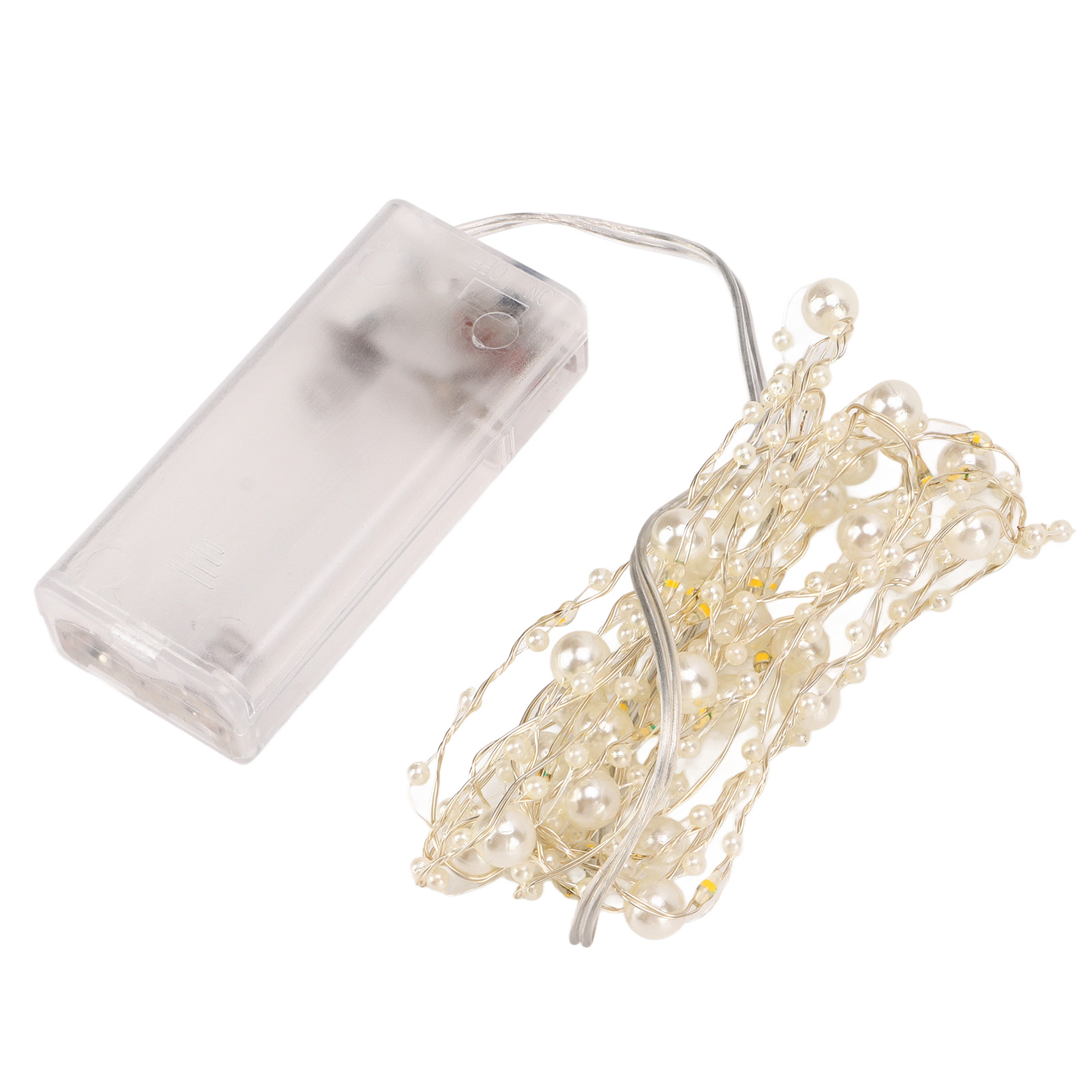 4er-pack Lichterkette Mit Weißen Perlen, Diy-design, Attraktive Dekorative Lichterkette Aus Kunststoff Und Metall, Niedervolt-led-lichterkette