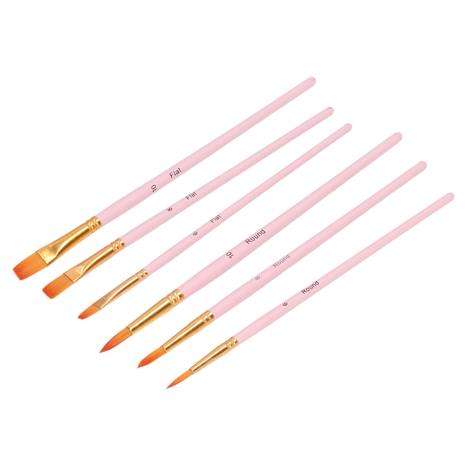 6er-set Pinsel Aus Multimodalen Nylonborsten In 6 Verschiedenen Größen – Ölpinsel Für Öl-, Aquarell- Und Gouachemalerei – Geschenkidee