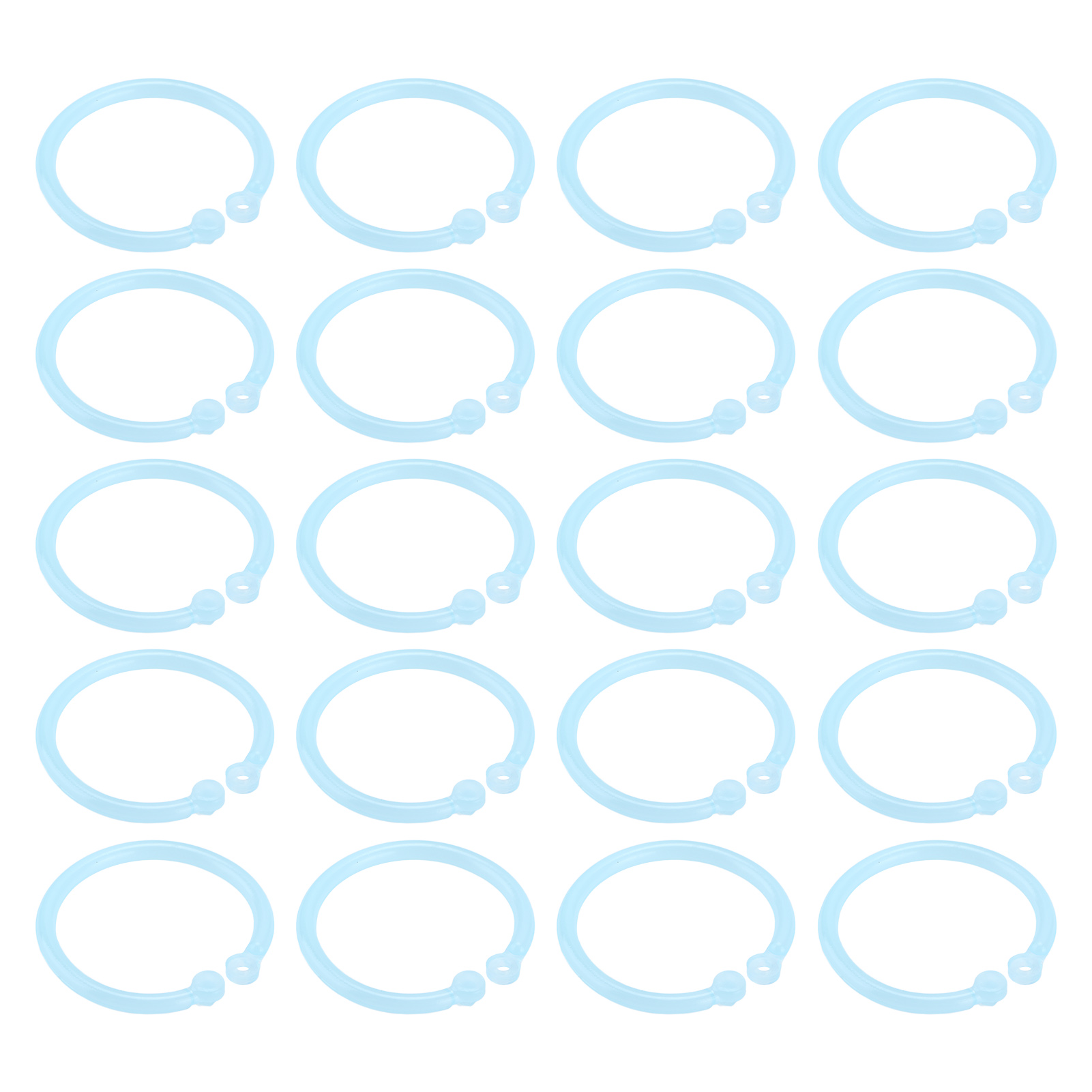 20 Stück Transparente, Flexible Kunststoffringe Für Loseblatt-buchbinderei, Geeignet Für Schule, Büro, Karten, Dokumente Und Notizbücher (blau)