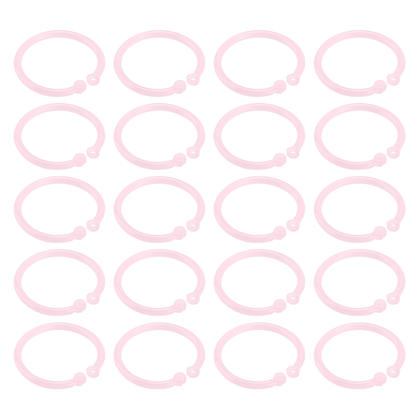 20 Stück Transparente, Flexible Kunststoffringe Für Loseblatt-buchbinderei, Geeignet Für Schule, Zuhause, Büro, Karten, Dokumente, Notizbücher, Rosa