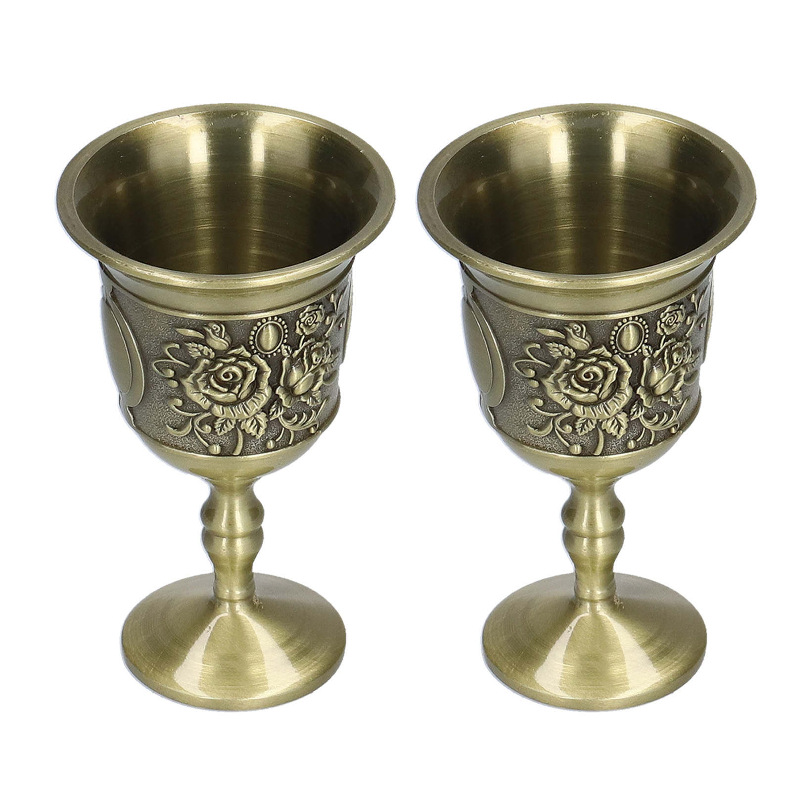 Weingläser Mit Exquisitem Chrysanthemenmuster Im Vintage-stil, Metallkelche Im Hofstil, Ideal Für Die Bar, Als Geschenk