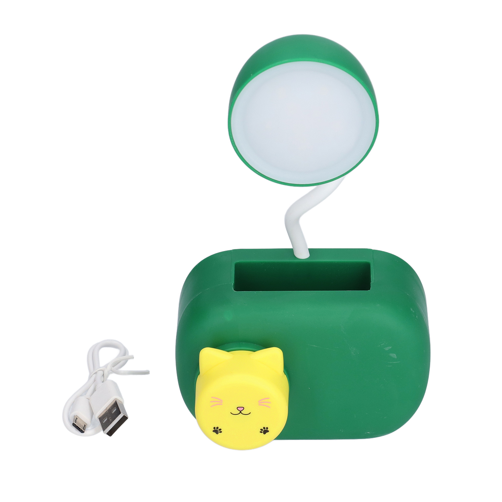Multifunktionale Led-schreibtischlampe Mit Katzenmotiv, Anspitzer Und Usb-kabel Für Arbeitszimmer, Schlafzimmer Oder Büro – Dunkelgrün