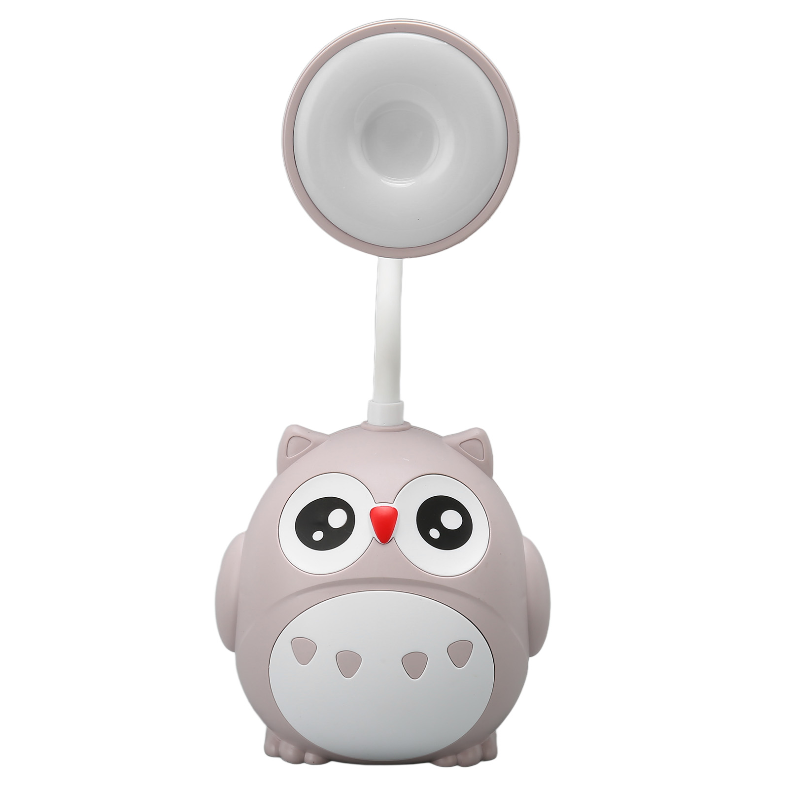 2-stufige Led-tischleuchte Mit Stifthalter, Augenschutz, Usb-anschluss, Cartoon-nachteule, Grau