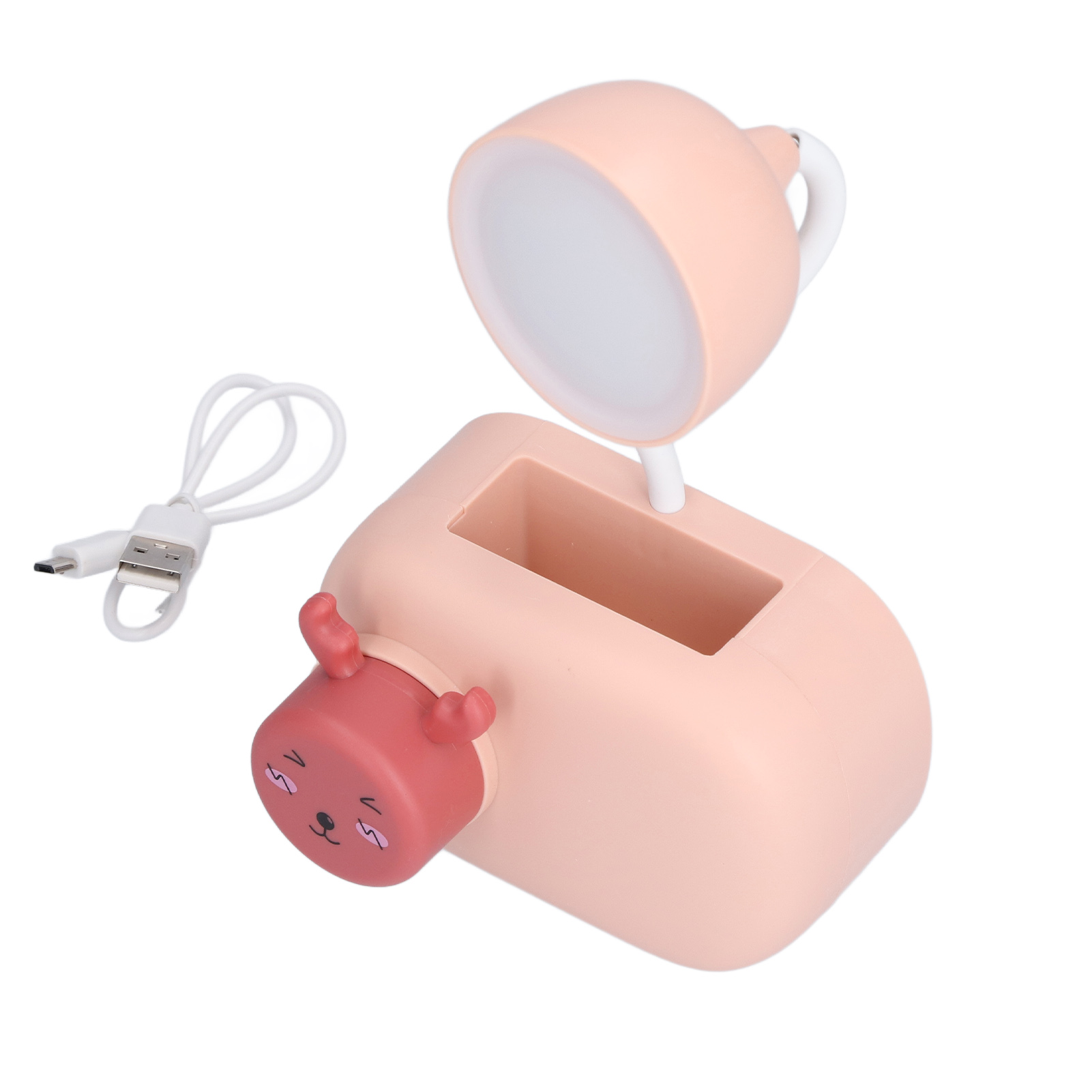 Multifunktionale Led-schreibtischlampe Mit Cartoon-hirschmotiv, Inklusive Anspitzer Und Usb-kabel, Für Arbeitszimmer, Schlafzimmer Oder Büro (rosa)