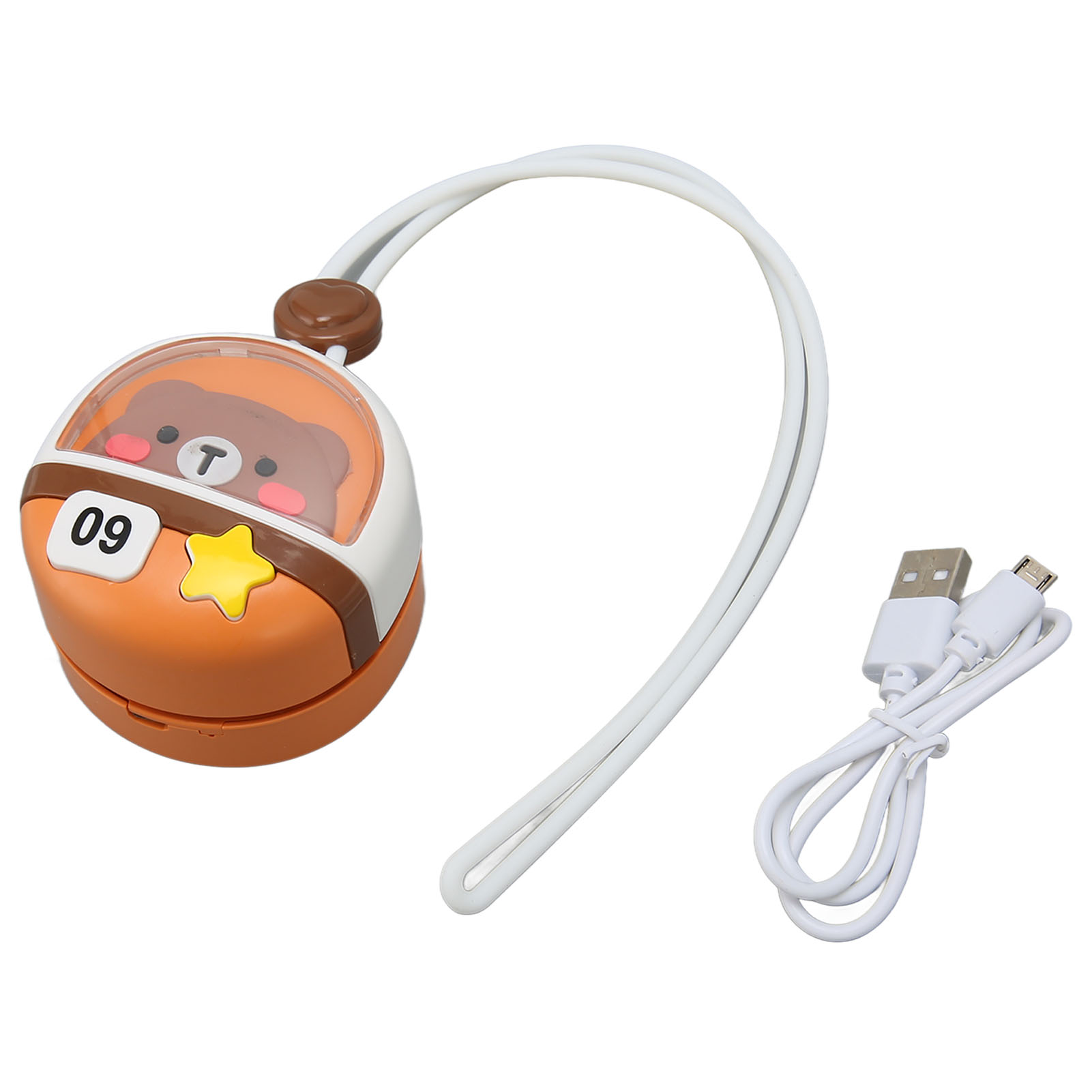 Mini-nackenventilator Mit 3 Geschwindigkeiten, Usb-ladefunktion, Ohne Rotorblätter, Tragbarer Kleiner Halsventilator Mit Bärenmotiv Für Reisen, Camping