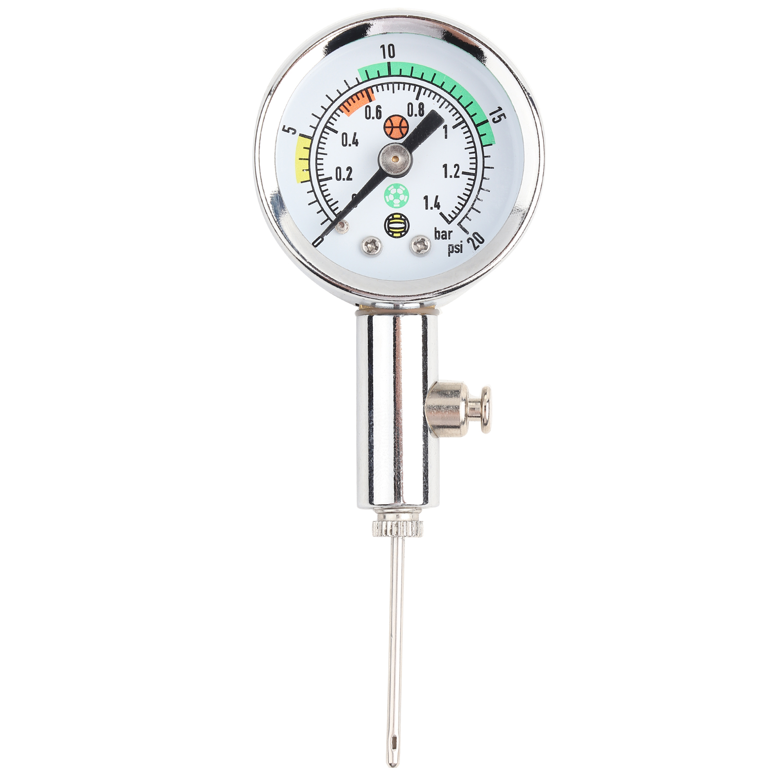 Manometer Für Bälle, Mini-manometer Aus Leichtem Edelstahl Für Volleybälle, Basketbälle, Fußbälle Und Andere Sportbälle.