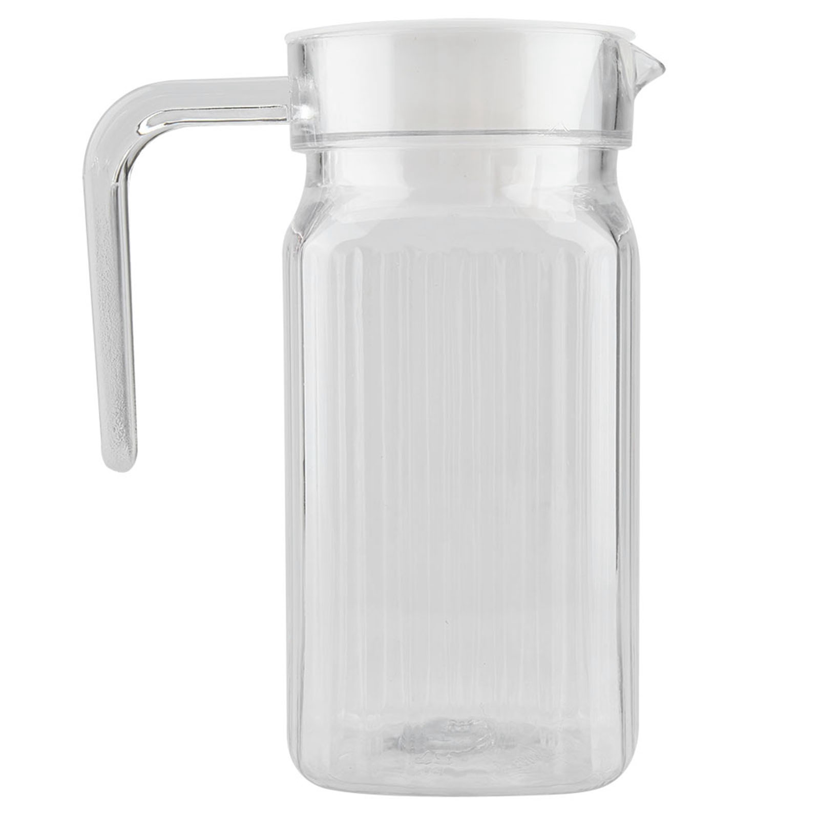500 Ml Durchsichtige Acryl-saftflasche, Gestreifte Kaltwasserkaraffe Mit Deckel Für Bar Und Zuhause.