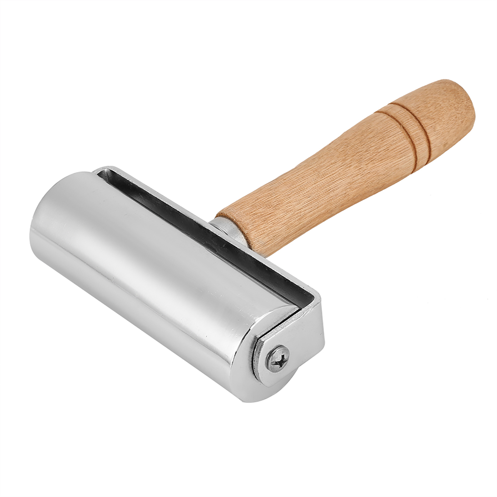 Handgefertigter Nudelholz Aus Kohlenstoffstahl Mit Ledergriff Und Holzgriff (10 Cm)