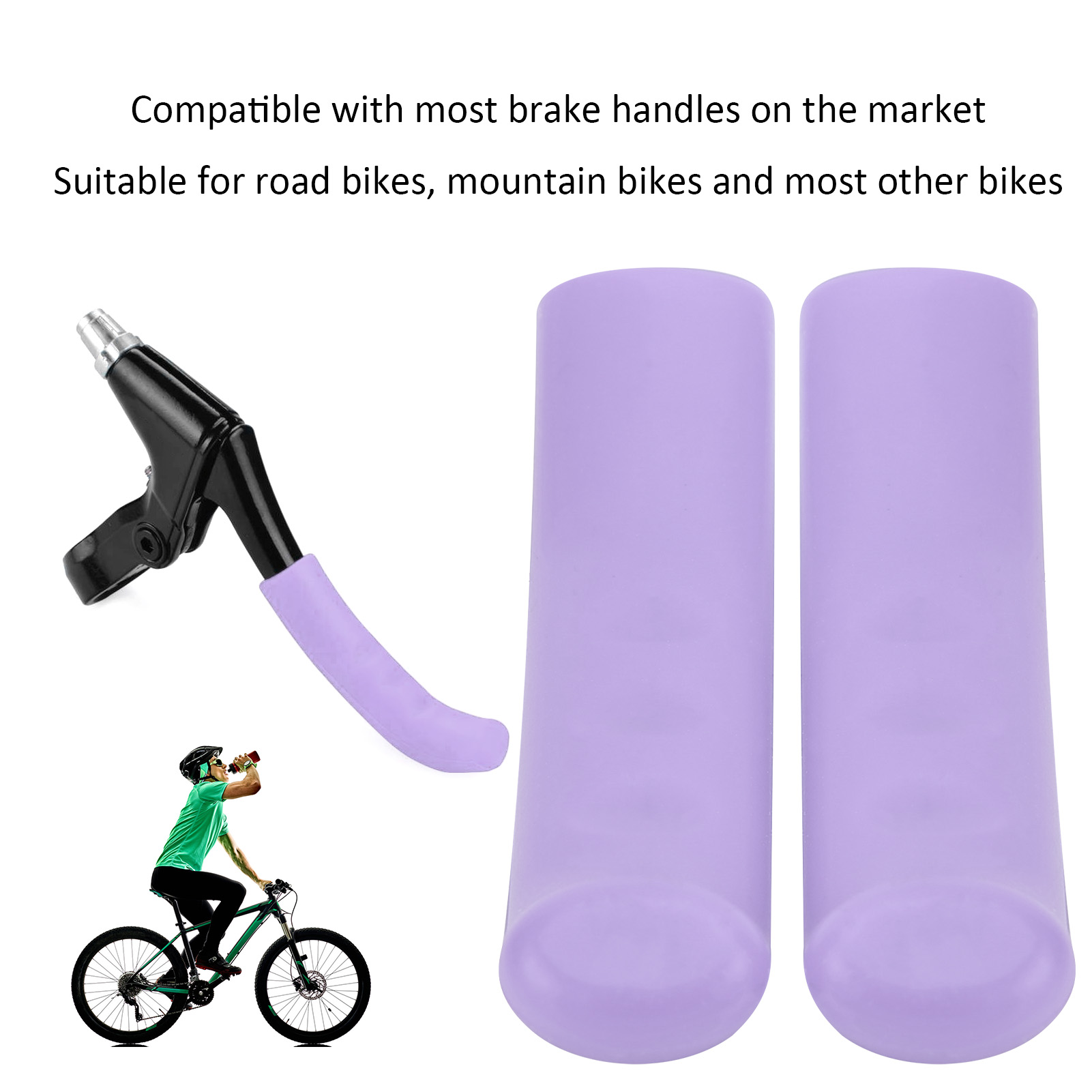 Bremshebelschutz, Silikongelschutz Für Fahrradlenker, Lila Farbe.