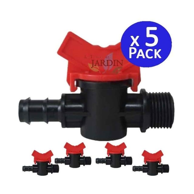 Suinga - 5 Stück 16mm Bewässerungsventile Tropfbewässerungsventil 16mm x 1/2'' Absperrventil für 16mm Tropfbewässerungsrohr