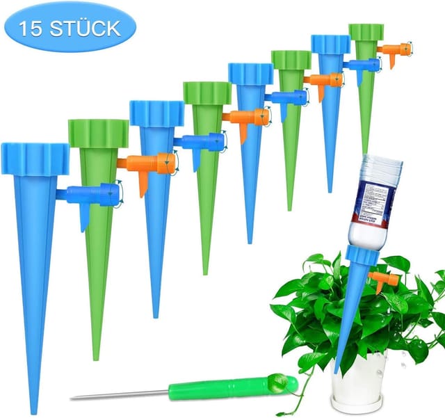 Bewässerungssystem 15 Stück Automatisch Bewässerung Set Instellbar Einfaches Zum Gießen Von Gartenpflanzen Blumen Bewässerung Zimmerpflanzen Pflanzen Bewässerung Urlaub [upgrade Version]