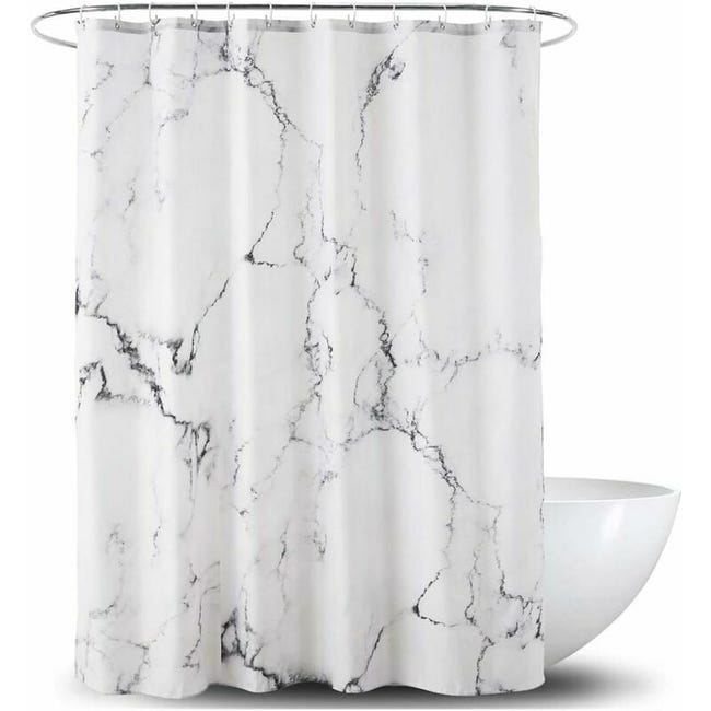 Rideau De Douche En Tissu Imperméable Avec Ourlet Renforcé - Différentes Tailles - Motif Marbre - Lavable En Polyester - 180 X 200 Cm (sku Produit : 95216724 Sku Offre : Lehuamwj1474)