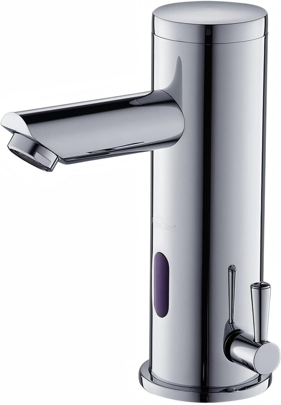 Mitigeur De Lavabo Automatique Infrarouge À Détection Ir Monotrou Avec Mousseur D'Eau Chaude Et Froide, En Laiton Chromé Pour Salle De Bain, Fonctionne Sur Piles.