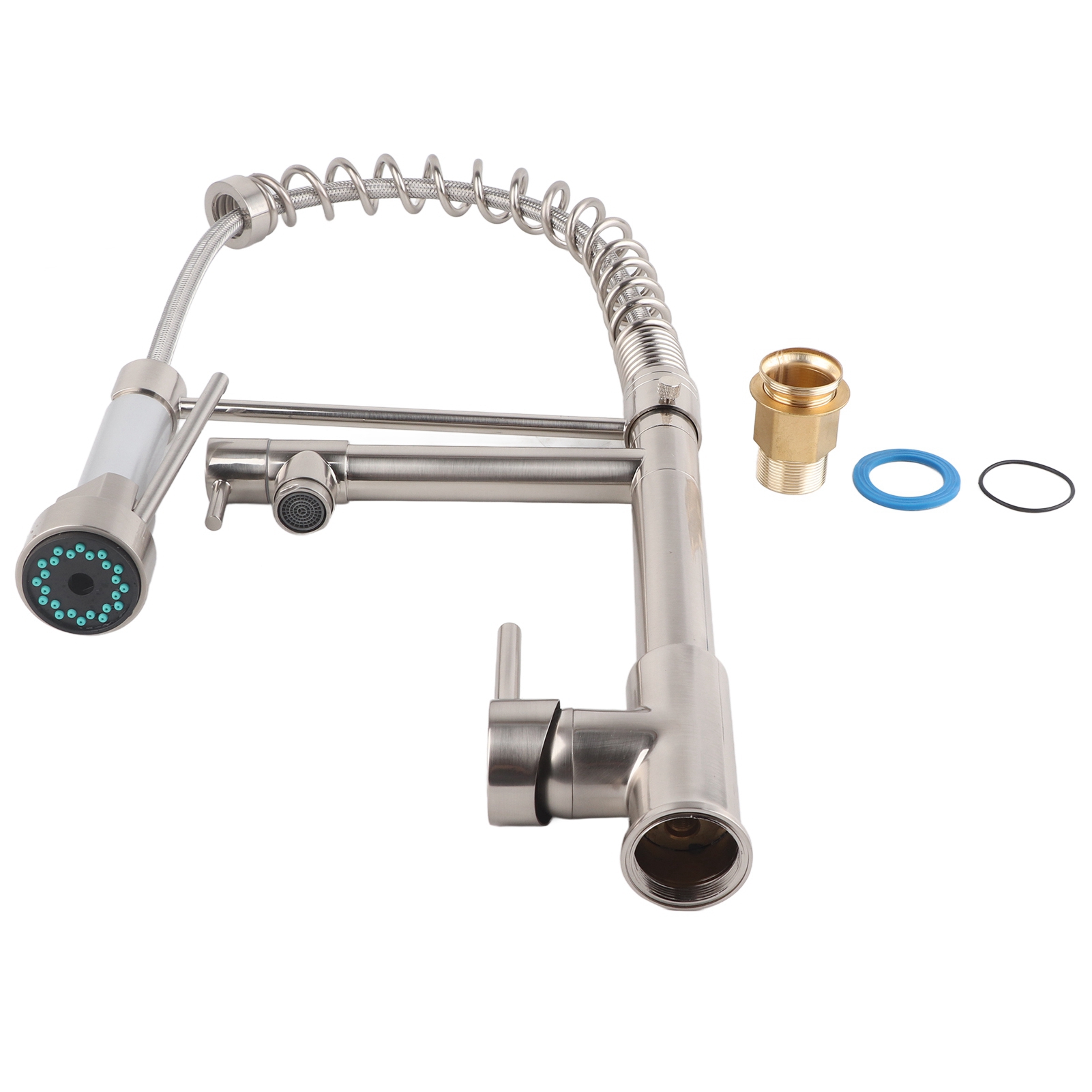 Robinet De Cuisine En Acier Inoxydable, Robinet D'Eau D'Évier À Double Usage Avec Pulvérisateur Extractible Pour Salle De Bains