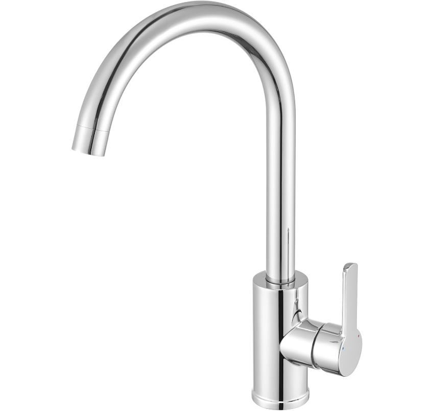 Grifo De Cocina Elegante, Mezclador Giratorio De 360°, Caño Alto Extraíble, Mezclador De Agua Caliente Y Fría.