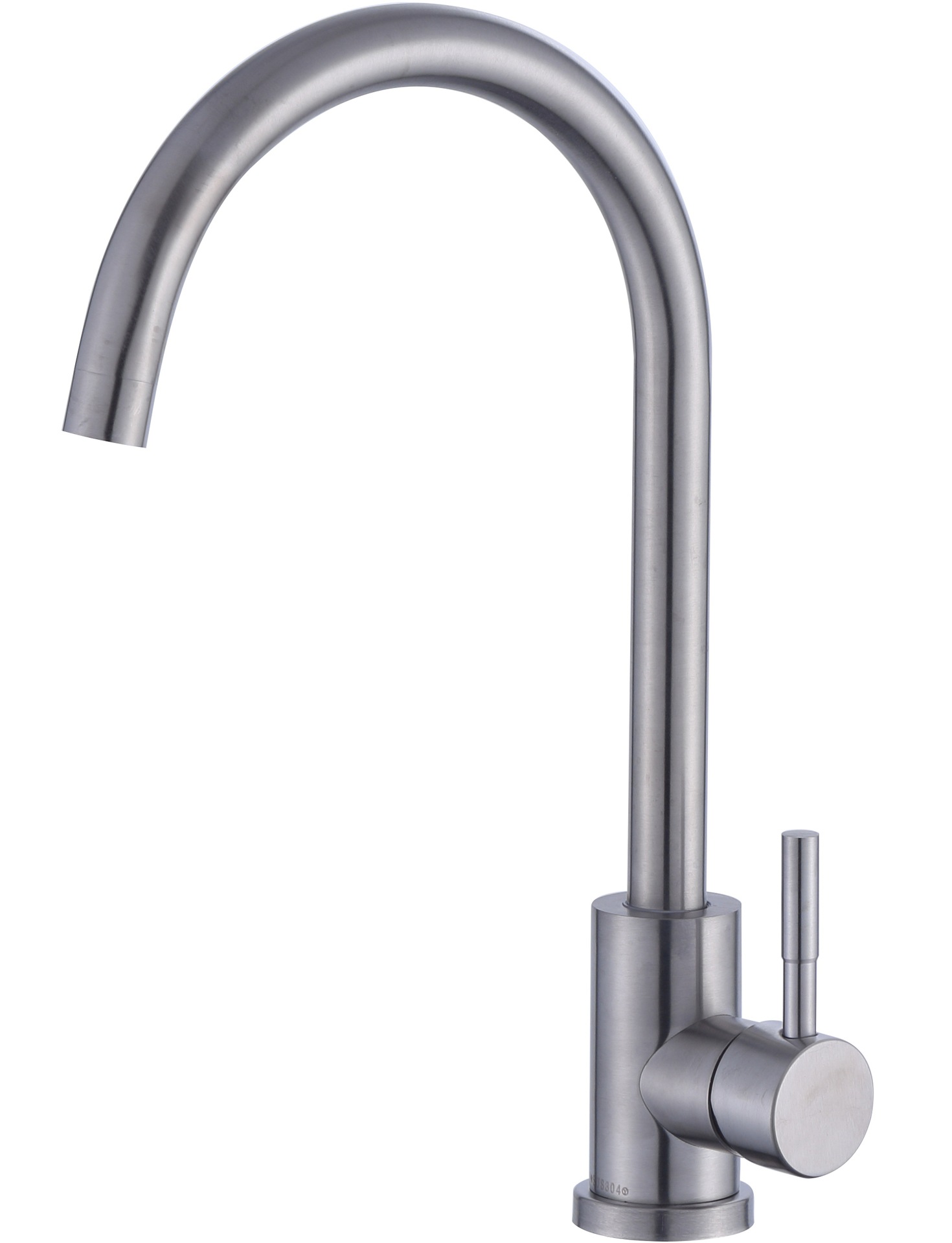 Sink Mixer Tap With High Spout, Kitchen Faucet, Brushed Nickel, Gray