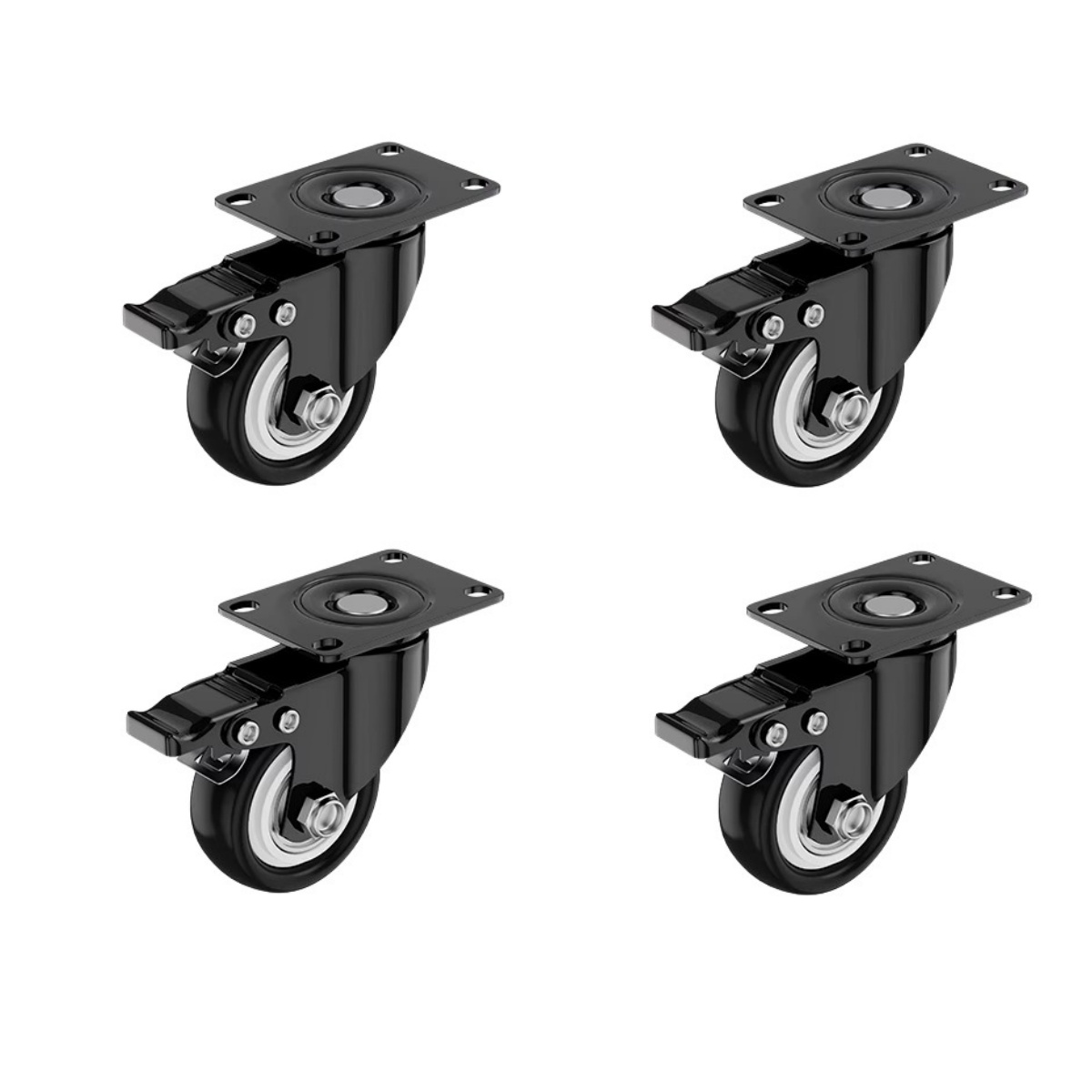 Ruedas Para Muebles De 40 Mm, Resistentes, Con 4 Frenos, Giratorias, Hasta 160 Kg,para Muebles, Transporte, Mesas Y Armarios.