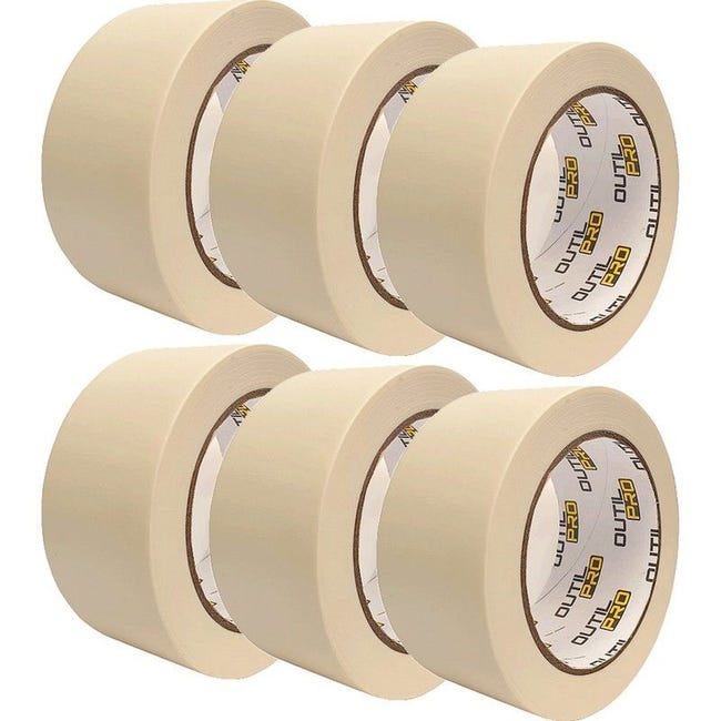 Adhésif De Masquage Outil Pro Ruban Travaux Peinture 48 Mm X 50 M (pack De 6)