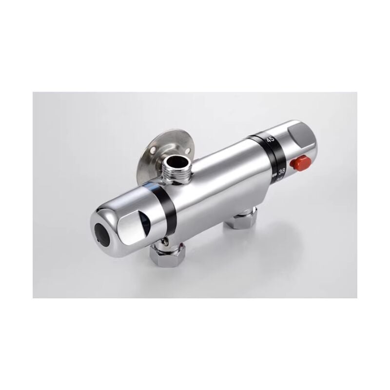 Shower Temperature Control Valve, Dn15 Inlet Check Valves 20-50℃ Easy Installation Stainless Steel Thermostatic Mixing Valve For Bathroom
