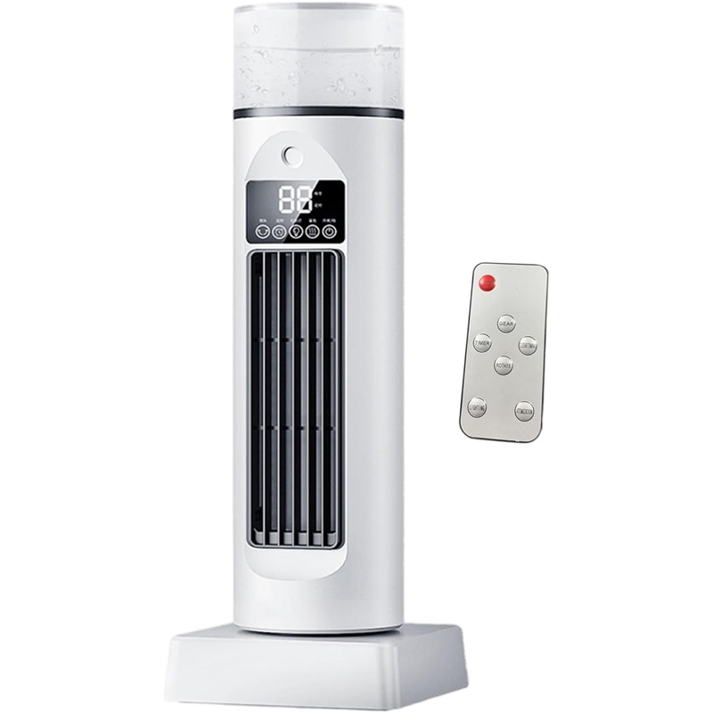 In 1 Tower Evaporative Air Cooler Humidifier Remote Control Oscillating Fan 6 Speed White