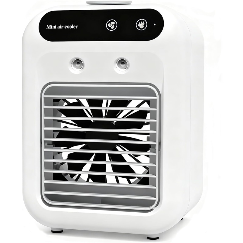 Portable Evaporative Air Cooler 500ml Water Tank Desktop Cooling Fan Low Power Personal Air Cooler For Home Office Camping Car White