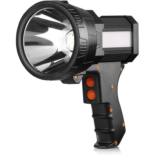 Sqclv Rechargeable Spotlight,spot Lights Hand Held Large Flashlight 10000 Lumens Handheld Spotlight Lightweight And Super Bright Flashlight
