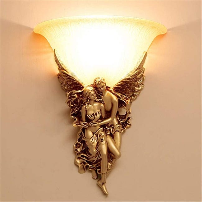 Applique Style Européen Ange Applique Salon Chambre Creative Style Américain Applique Allée Escalier Applique Lampes Éclairage Avec Télécommande