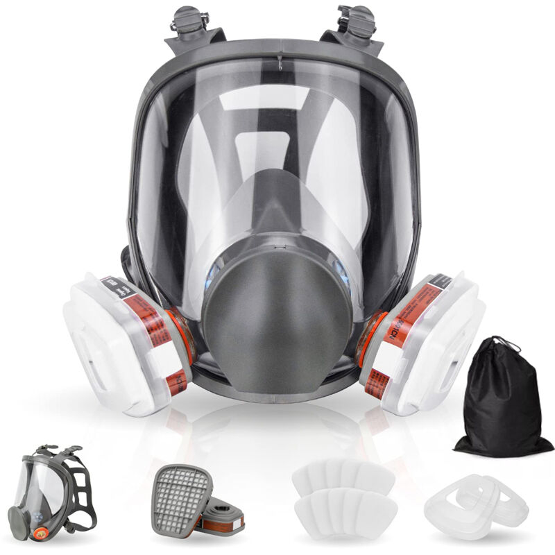Freosen – Masque De Protection Respiratoire Intégral Réutilisable – Filtration Au Charbon Actif – Confort Ergonomique – Idéal Pour Peinture, Soudure, Polissage