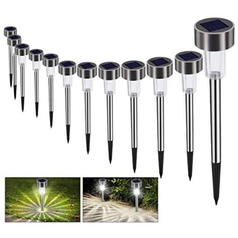 Lampe Solaire Jardin Exterieure Au Sol Bawoo 12pcs Lampes Jardin Etanche Lampe Sans Fil Led Décoration Eclairage Solaire Extérieur Blanche Froide Pour Chemins Pelouse Automatique Rechargeable