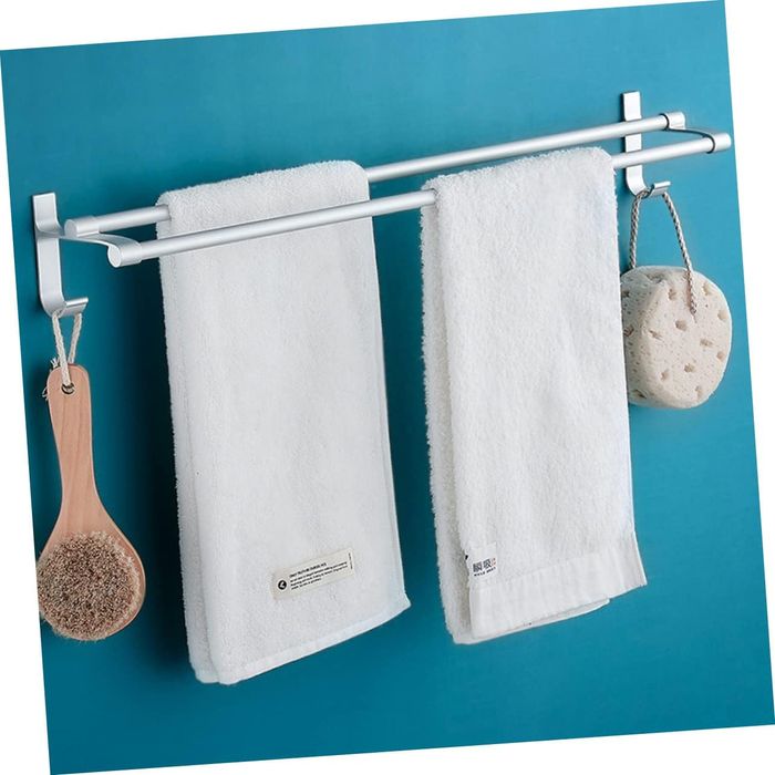 Porte-serviettes Double Tige Cintre Porte-serviettes Rangement Double Porte-serviettes