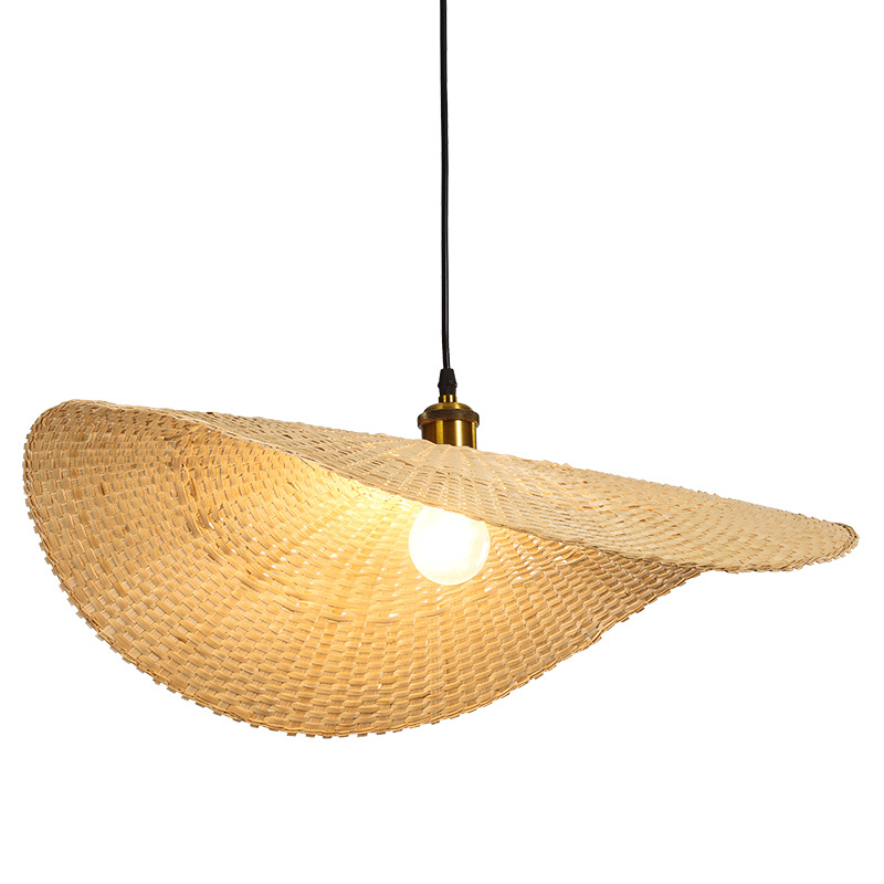 Luminaire , Lustre , Naturel - Lampe Suspendue En Tressé Naturel , Douille E27 - Possibilité Ampoule Led 60w Maxi, Diam. 40