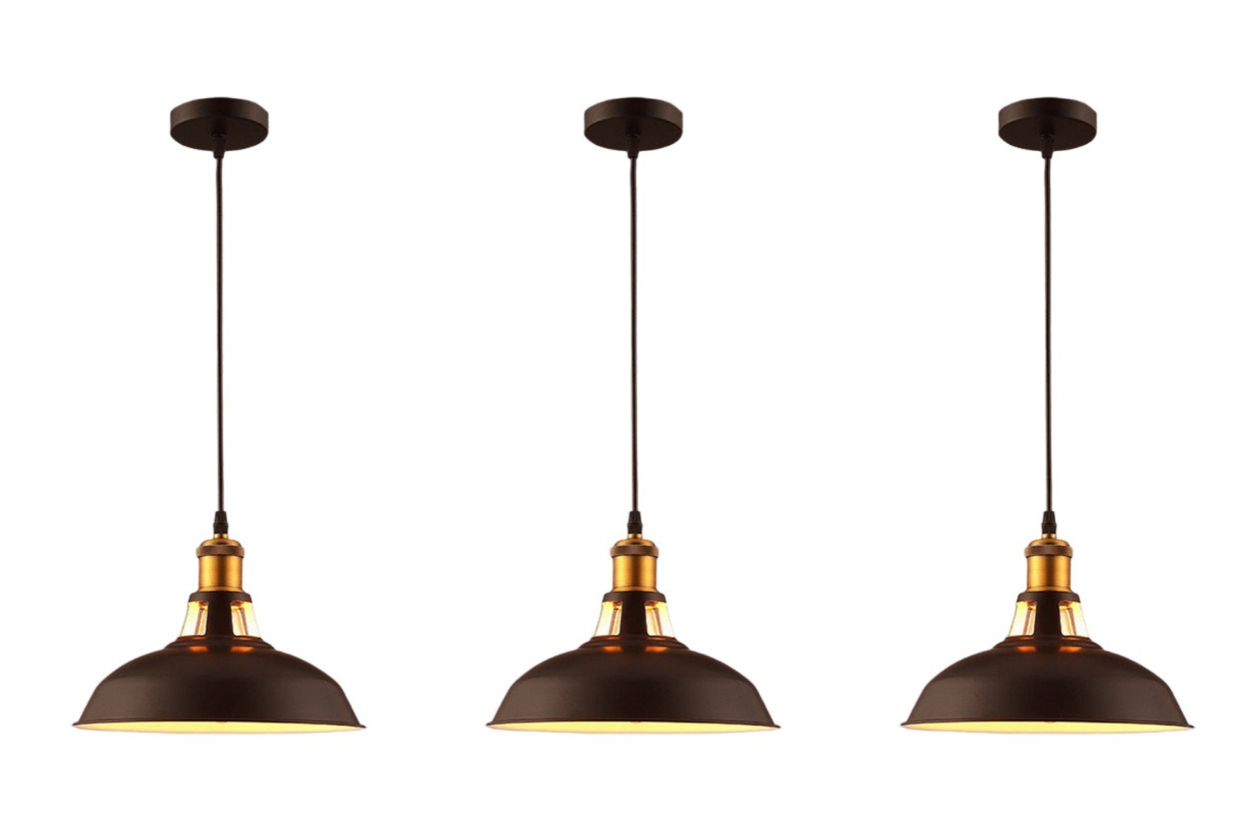 Pack Suspension Luminaire Industrielle Rétro Lustre Suspension En Métal 27cm Plafonnier Vintage E27 Éclairage De Plafond Pour Salle À Manger, Salon