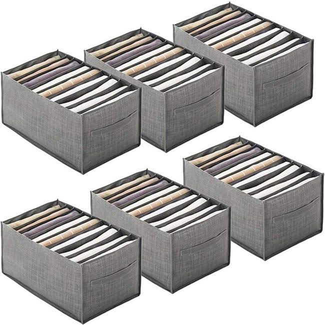 6 Pièces Chemise Organisateur De Tiroir Pour Vêtements Boîte De Rangement,organisateur Placard À Compartiment Pliable (9 Grilles Poignée, 44x25x20cm)