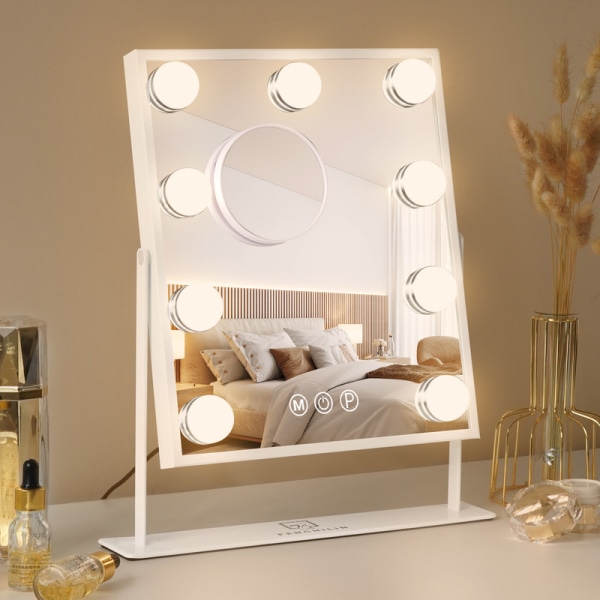 Cosmetic Mirror Home Beauty Smart Desktop Fill Light Desktop Led Mirror With Magnifying Glass