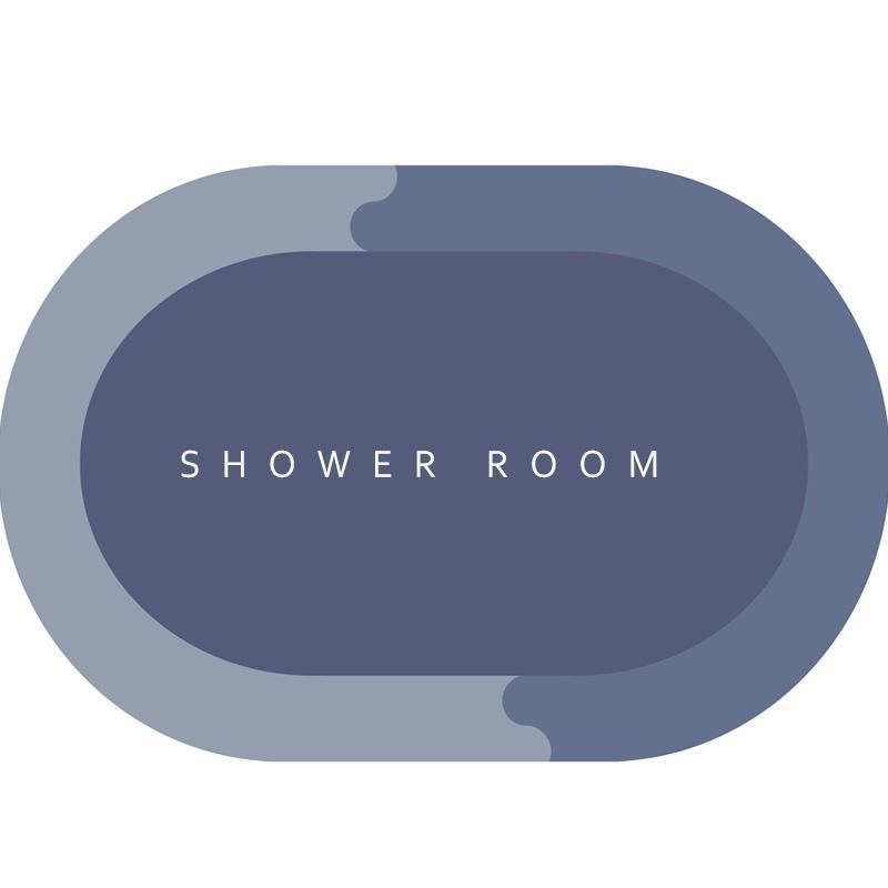 Tapis De Bain Antidérapant Et Absorbant 40 X 60 Cm (bleu-gris), En Microfibre De Terre De Diatomées, À Séchage Rapide, Pour La Douche Et L'Entrée