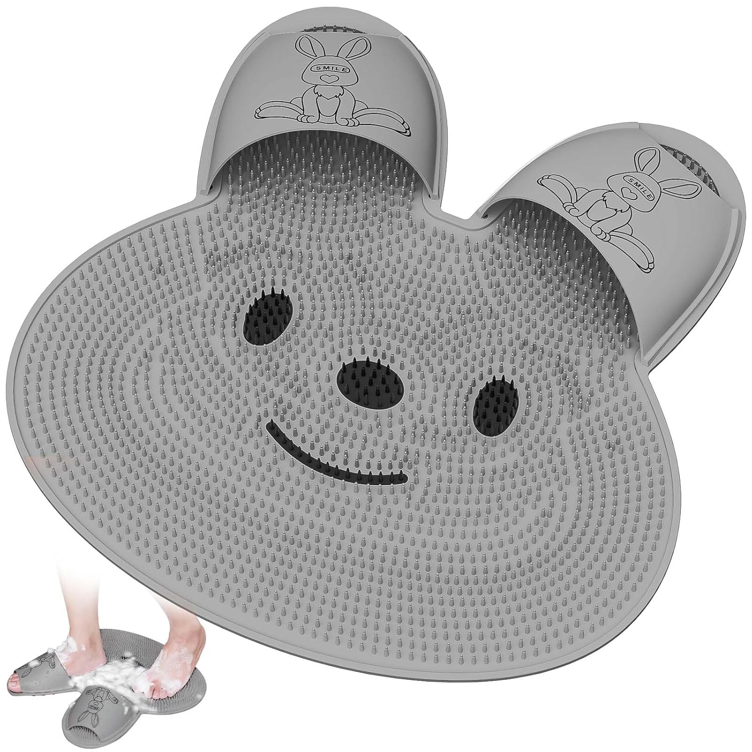 Tapis De Massage Pour Les Pieds En Silicone - Tapis De Lavage Des Pieds - Nettoyeur De Joints De Douche Extra Large Avec Ventouses Antidérapantes, Nettoyeur De Pieds Sous La Douche Pour Hommes Et Femm