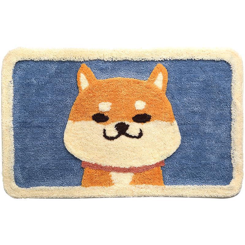 Tapis De Sol Floqué Motif Chien Akita, 50 X 80 Cm, Antidérapant, Absorbant, Pour Toilettes, Salle De Bain