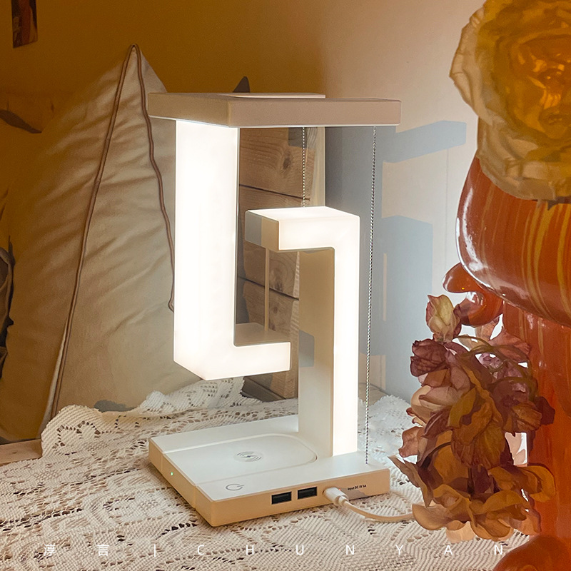 Anti-gravity Suspension Night Light Mobile Phone Wireless Charging Touch Bedside Lamp Table Lamp Holiday Gift