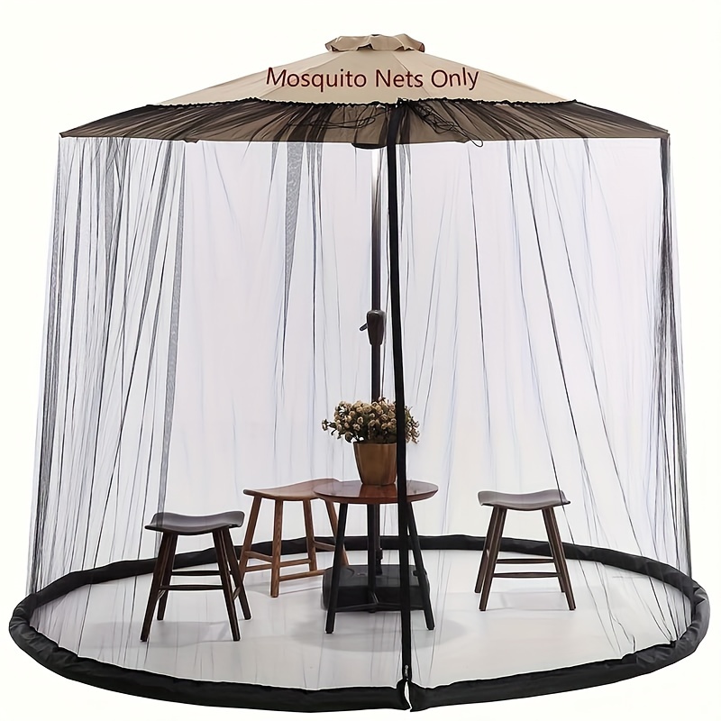 Filet Moustiquaire Pour Parasol, Écran En Maille Pour La Canopée De Parasol De Terrasse, 7ft-10ft Pour Parasol De Terrasse Extérieur Avec Filet
