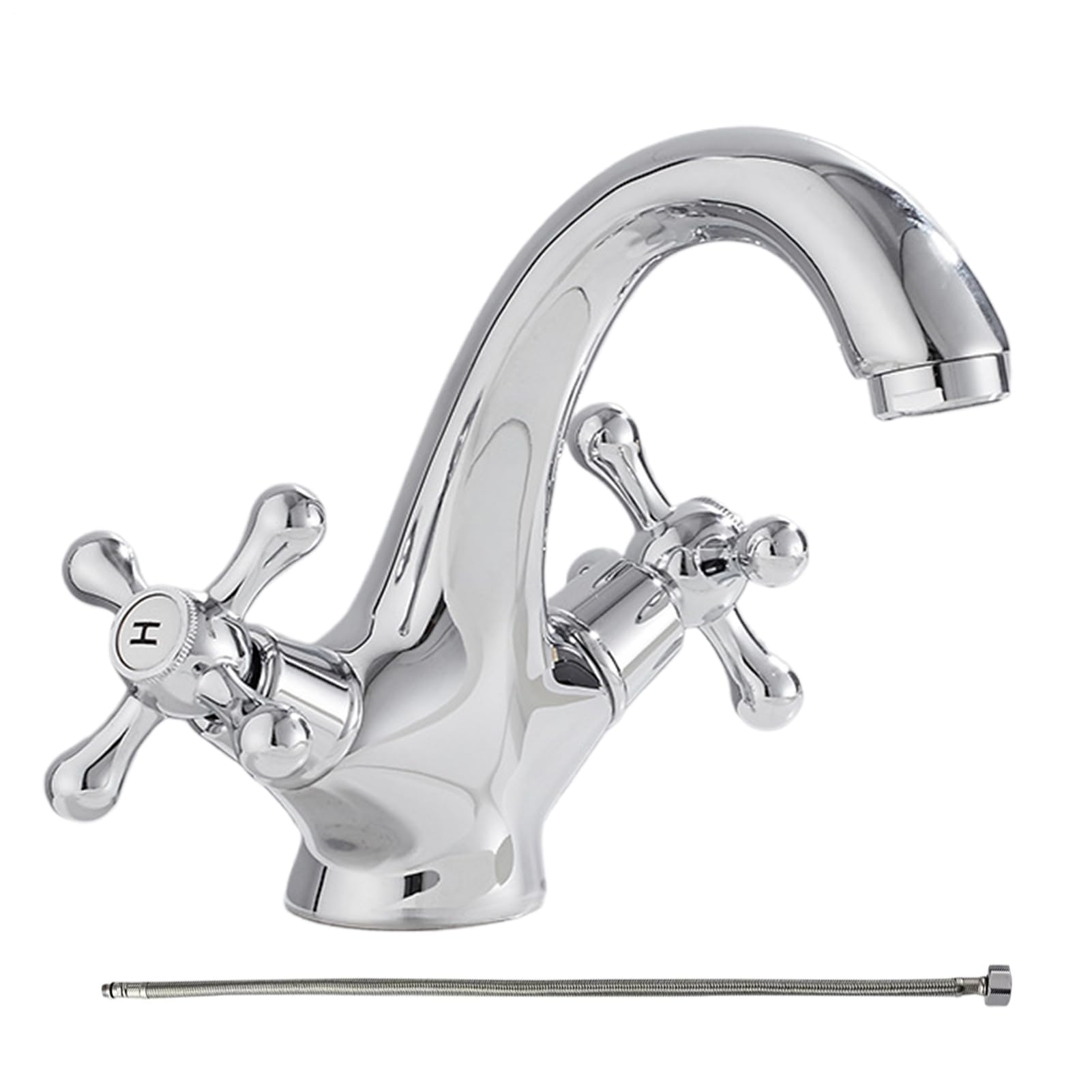 Robinet De Cuisine - Robinet De Salle De Bains Monotrouble Mélangeur Eau Froide Et Chaude - Mitigeur Eau Chaude Et Froide Monotrou En Laiton - Pièce De Remplacement Pour Buanderie, Maison & Toilettes