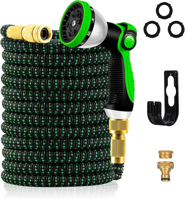 Tuyau D'Irrigation De 30 M (100 Pi) - Tuyau Extensible Anti-fuite À Triple Couche De Latex, Buse À 10 Fonctions, Tuyau Flexible (référence Produit : 96505034 Offre : Mkh25.6.26-6)