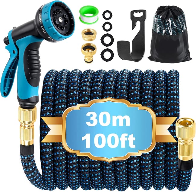 Tuyau D'Arrosage Extensible De 30 M (100 Pi) Avec Pistolet Pulvérisateur À 10 Fonctions (sku Produit : 96504744 Sku Offre : Mkh25.6.26-3)