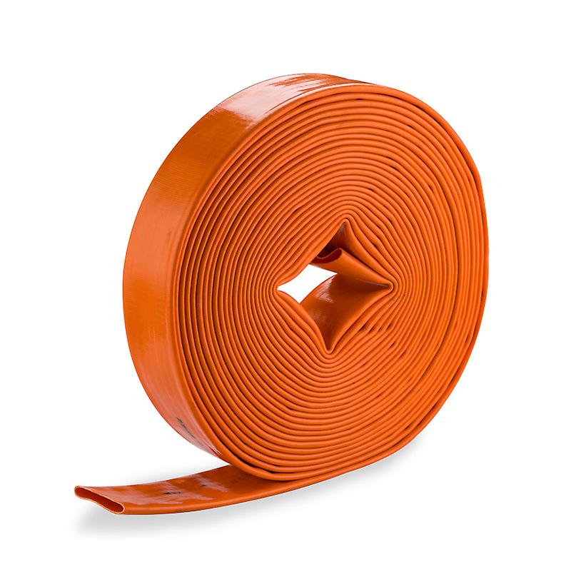 Tuyau De Refoulement Plat De 20 M X 25 Mm De Diamètre, Compatible Avec Les Pompes À Eau Submersibles, En Pvc Renforcé De Polyester.