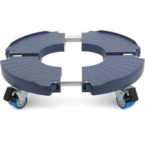 Porte Plante A Roulettes Rotation À 360°, Capacité De 200 Kg, Plateau Roulant Réglable 40-54cm, Support De Pot De Fleur Pour Intérieur À Extérieur, Plante,pied De Parasol,poubelle,bleu