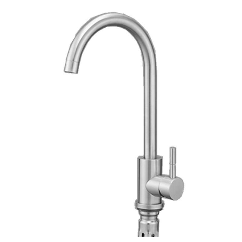 Robinet D'Eau Froide Uniquement En Acier Inoxydable Sus304 Pour Évier De Cuisine, Robinet De Camping-car À Bec Haut Et Poignée Unique, Finition Nickel Brossé