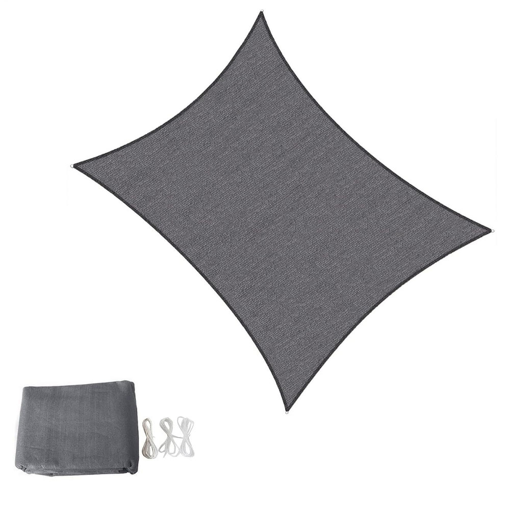Voile D'Ombrage Rectangulaire Grise, Résistante Aux Uv, Idéale Pour Terrasse, Jardin, Pelouse Et Événements En Extérieur.