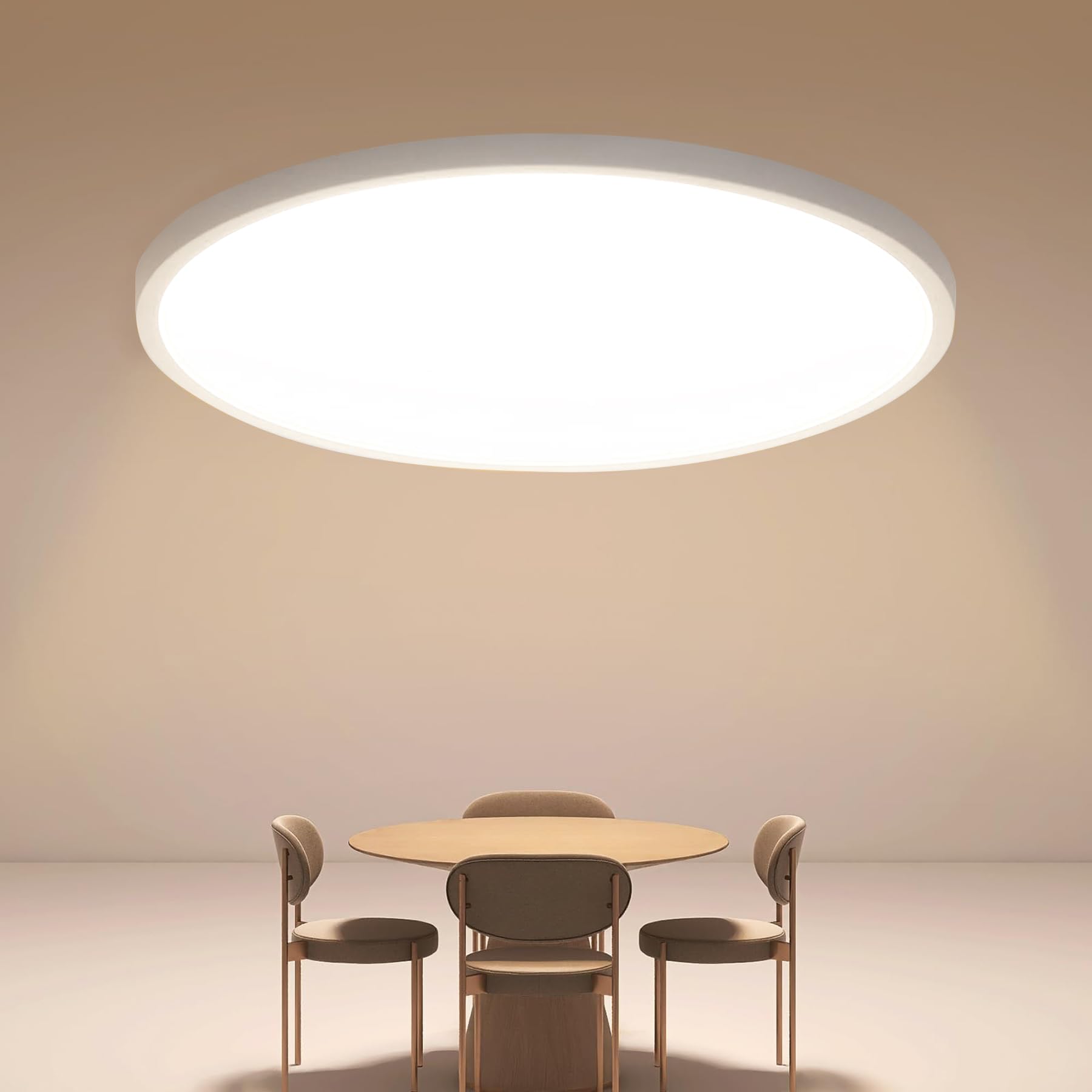 Plafonnier Led Ø40cm, 36w 3980lm Lampe De Plafond, Ip44 Plafonnier Salle De Bain Led, 3000k Lumière Chaude Luminaire Pour Chambre, Salle De Bain, Cuisine, Couloir, Balcon